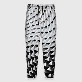 Мужские брюки 3D с принтом Металлическая абстрактная броня в Екатеринбурге, 100% полиэстер | манжеты по низу, эластичный пояс регулируется шнурком, по бокам два кармана без застежек, внутренняя часть кармана из мелкой сетки | 