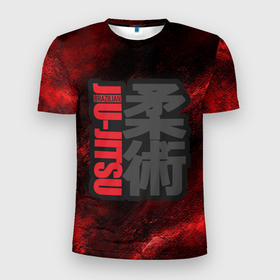 Мужская футболка 3D Slim с принтом Jiu Jitsu Bazilian Black Red в Екатеринбурге, 100% полиэстер с улучшенными характеристиками | приталенный силуэт, круглая горловина, широкие плечи, сужается к линии бедра | Тематика изображения на принте: 