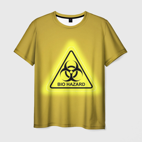 Мужская футболка 3D с принтом Biohazard   биологическая опасность в Новосибирске, 100% полиэфир | прямой крой, круглый вырез горловины, длина до линии бедер | 