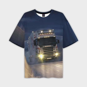 Мужская футболка OVERSIZE 3D с принтом Для фуры Scania нет преград в Тюмени,  |  | Тематика изображения на принте: 