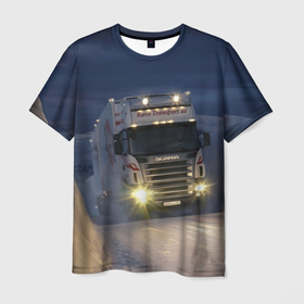 Мужская футболка 3D с принтом Для фуры Scania нет преград в Курске, 100% полиэфир | прямой крой, круглый вырез горловины, длина до линии бедер | Тематика изображения на принте: 