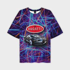 Мужская футболка OVERSIZE 3D с принтом Bugatti   Italy   мечта автомобилиста ,  |  | 