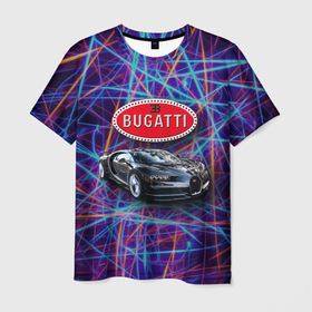 Мужская футболка 3D с принтом Bugatti   Italy   мечта автомобилиста в Кировске, 100% полиэфир | прямой крой, круглый вырез горловины, длина до линии бедер | 