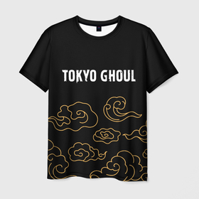 Мужская футболка 3D с принтом Tokyo Ghoul anime clouds в Белгороде, 100% полиэфир | прямой крой, круглый вырез горловины, длина до линии бедер | Тематика изображения на принте: 