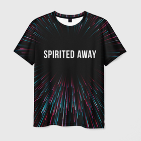 Мужская футболка 3D с принтом Spirited Away infinity в Петрозаводске, 100% полиэфир | прямой крой, круглый вырез горловины, длина до линии бедер | Тематика изображения на принте: 
