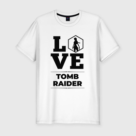 Мужская футболка хлопок Slim с принтом Tomb Raider love classic в Белгороде, 92% хлопок, 8% лайкра | приталенный силуэт, круглый вырез ворота, длина до линии бедра, короткий рукав | 