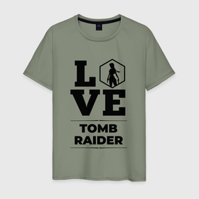 Мужская футболка хлопок с принтом Tomb Raider love classic в Санкт-Петербурге, 100% хлопок | прямой крой, круглый вырез горловины, длина до линии бедер, слегка спущенное плечо. | 