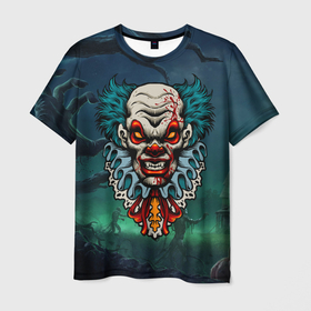 Мужская футболка 3D с принтом клоун   убийца , 100% полиэфир | прямой крой, круглый вырез горловины, длина до линии бедер | 