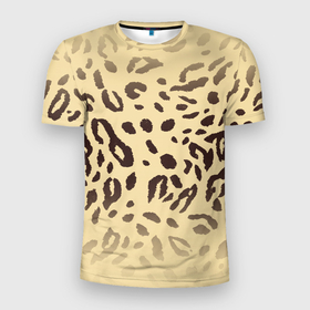 Мужская футболка 3D Slim с принтом Пятнистые леопардовые узоры в Белгороде, 100% полиэстер с улучшенными характеристиками | приталенный силуэт, круглая горловина, широкие плечи, сужается к линии бедра | 