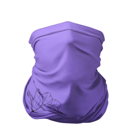 Бандана-труба 3D с принтом Красивый фиолетовый градиент с цветами в Санкт-Петербурге, 100% полиэстер, ткань с особыми свойствами — Activecool | плотность 150‒180 г/м2; хорошо тянется, но сохраняет форму | 