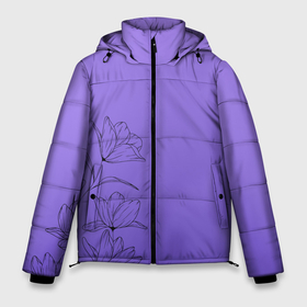 Мужская зимняя куртка 3D с принтом Красивый фиолетовый градиент с цветами , верх — 100% полиэстер; подкладка — 100% полиэстер; утеплитель — 100% полиэстер | длина ниже бедра, свободный силуэт Оверсайз. Есть воротник-стойка, отстегивающийся капюшон и ветрозащитная планка. 

Боковые карманы с листочкой на кнопках и внутренний карман на молнии. | Тематика изображения на принте: 