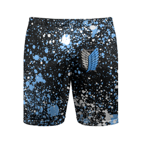 Мужские шорты спортивные с принтом Attack on Titan paint в Кировске,  |  | Тематика изображения на принте: 