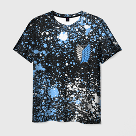 Мужская футболка 3D с принтом Attack on Titan paint в Кировске, 100% полиэфир | прямой крой, круглый вырез горловины, длина до линии бедер | Тематика изображения на принте: 