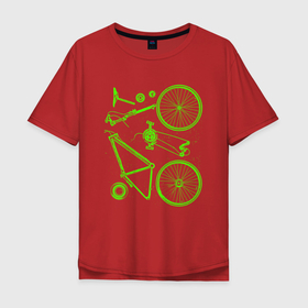 Мужская футболка хлопок Oversize с принтом Детали велосипеда в Екатеринбурге, 100% хлопок | свободный крой, круглый ворот, “спинка” длиннее передней части | Тематика изображения на принте: 