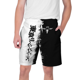 Мужские шорты 3D с принтом Токийские мстители : Банда Вальгала в Курске,  полиэстер 100% | прямой крой, два кармана без застежек по бокам. Мягкая трикотажная резинка на поясе, внутри которой широкие завязки. Длина чуть выше колен | 