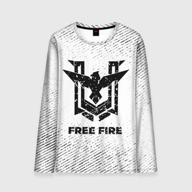 Мужской лонгслив 3D с принтом Free Fire с потертостями на светлом фоне в городе Новоалтайск, 100% полиэстер | длинные рукава, круглый вырез горловины, полуприлегающий силуэт | 