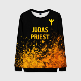 Мужской свитшот 3D с принтом Judas Priest   gold gradient: символ сверху в Санкт-Петербурге, 100% полиэстер с мягким внутренним слоем | круглый вырез горловины, мягкая резинка на манжетах и поясе, свободная посадка по фигуре | 