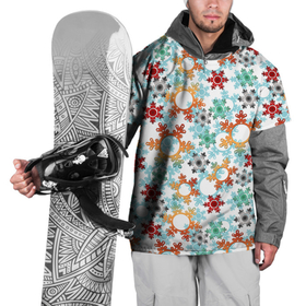 Накидка на куртку 3D с принтом Новогодний декор бумажные разноцветные снежинки в Белгороде, 100% полиэстер |  | 