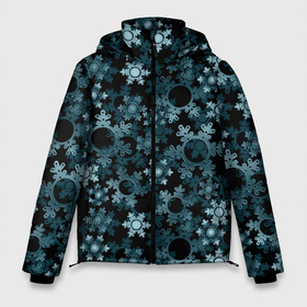 Мужская зимняя куртка 3D с принтом Новогодний рождественский темно синий узор со снежинками в Белгороде, верх — 100% полиэстер; подкладка — 100% полиэстер; утеплитель — 100% полиэстер | длина ниже бедра, свободный силуэт Оверсайз. Есть воротник-стойка, отстегивающийся капюшон и ветрозащитная планка. 

Боковые карманы с листочкой на кнопках и внутренний карман на молнии. | 