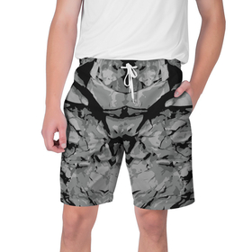 Мужские шорты 3D с принтом Каменный страж в Тюмени,  полиэстер 100% | прямой крой, два кармана без застежек по бокам. Мягкая трикотажная резинка на поясе, внутри которой широкие завязки. Длина чуть выше колен | 