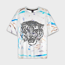 Мужская футболка OVERSIZE 3D с принтом Тигр в Тюмени,  |  | 