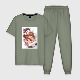 Мужская пижама хлопок с принтом Красавчик Рэг в Санкт-Петербурге, 100% хлопок | брюки и футболка прямого кроя, без карманов, на брюках мягкая резинка на поясе и по низу штанин
 | 