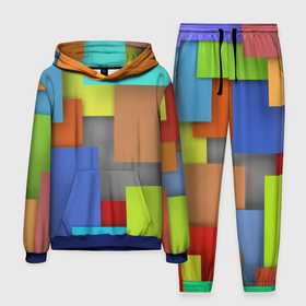 Мужской костюм 3D (с толстовкой) с принтом Разноцветные кубы в Тюмени,  |  | Тематика изображения на принте: 