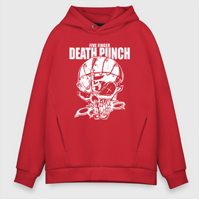 Мужское худи Oversize хлопок с принтом FFDP skull в Тюмени, френч-терри — 70% хлопок, 30% полиэстер. Мягкий теплый начес внутри —100% хлопок | боковые карманы, эластичные манжеты и нижняя кромка, капюшон на магнитной кнопке | 