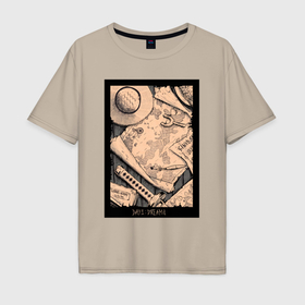 Мужская футболка хлопок Oversize с принтом Карта приключений   Ван Пис в Екатеринбурге, 100% хлопок | свободный крой, круглый ворот, “спинка” длиннее передней части | Тематика изображения на принте: 