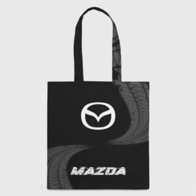 Шоппер 3D с принтом Mazda speed шины на темном: символ, надпись в Санкт-Петербурге, 100% полиэстер | Плотность: 200 г/м2; Размер: 34×35 см; Высота лямок: 30 см | 