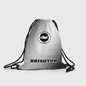 Рюкзак-мешок 3D с принтом Brighton sport на светлом фоне: символ, надпись в Курске, 100% полиэстер | плотность ткани — 200 г/м2, размер — 35 х 45 см; лямки — толстые шнурки, застежка на шнуровке, без карманов и подкладки | 