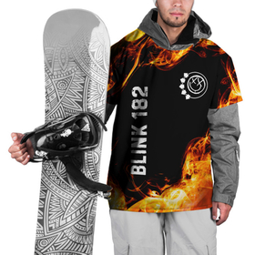 Накидка на куртку 3D с принтом Blink 182 и пылающий огонь в Петрозаводске, 100% полиэстер |  | Тематика изображения на принте: 