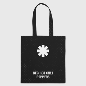 Шоппер 3D с принтом Red Hot Chili Peppers glitch на темном фоне: символ, надпись , 100% полиэстер | Плотность: 200 г/м2; Размер: 34×35 см; Высота лямок: 30 см | 