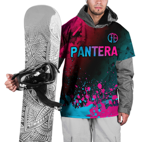 Накидка на куртку 3D с принтом Pantera   neon gradient: символ сверху , 100% полиэстер |  | 