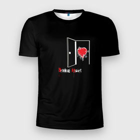 Мужская футболка 3D Slim с принтом broken heart в Белгороде, 100% полиэстер с улучшенными характеристиками | приталенный силуэт, круглая горловина, широкие плечи, сужается к линии бедра | Тематика изображения на принте: 