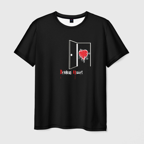 Мужская футболка 3D с принтом broken heart в Белгороде, 100% полиэфир | прямой крой, круглый вырез горловины, длина до линии бедер | 