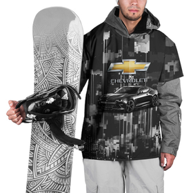 Накидка на куртку 3D с принтом Чёрный брутальный Шевроле в Курске, 100% полиэстер |  | Тематика изображения на принте: 