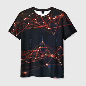 Мужская футболка 3D с принтом Соединение точек в Кировске, 100% полиэфир | прямой крой, круглый вырез горловины, длина до линии бедер | 