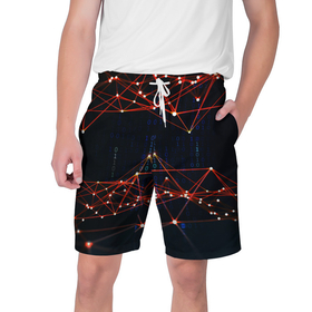 Мужские шорты 3D с принтом Соединение точек в Санкт-Петербурге,  полиэстер 100% | прямой крой, два кармана без застежек по бокам. Мягкая трикотажная резинка на поясе, внутри которой широкие завязки. Длина чуть выше колен | 