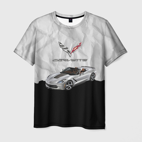 Мужская футболка 3D с принтом Chevrolet Corvette   motorsport в Екатеринбурге, 100% полиэфир | прямой крой, круглый вырез горловины, длина до линии бедер | Тематика изображения на принте: 
