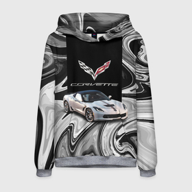 Мужская толстовка 3D с принтом Chevrolet Corvette   Motorsport   Racing team в Новосибирске, 100% полиэстер | двухслойный капюшон со шнурком для регулировки, мягкие манжеты на рукавах и по низу толстовки, спереди карман-кенгуру с мягким внутренним слоем. | Тематика изображения на принте: 