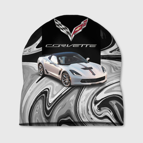 Шапка 3D с принтом Chevrolet Corvette   Motorsport   Racing team в Новосибирске, 100% полиэстер | универсальный размер, печать по всей поверхности изделия | 