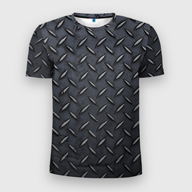 Мужская футболка 3D Slim с принтом Рифленая сталь в Петрозаводске, 100% полиэстер с улучшенными характеристиками | приталенный силуэт, круглая горловина, широкие плечи, сужается к линии бедра | 