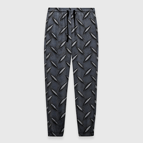 Мужские брюки 3D с принтом Рифленая сталь в Екатеринбурге, 100% полиэстер | манжеты по низу, эластичный пояс регулируется шнурком, по бокам два кармана без застежек, внутренняя часть кармана из мелкой сетки | 