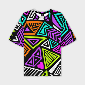 Мужская футболка OVERSIZE 3D с принтом Abstract geometric shapes в Белгороде,  |  | 