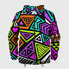 Мужская ветровка 3D с принтом Abstract geometric shapes в Белгороде, 100% полиэстер | подол и капюшон оформлены резинкой с фиксаторами, два кармана без застежек по бокам, один потайной карман на груди | 