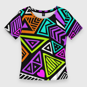 Женская футболка 3D Slim с принтом Abstract geometric shapes в Курске,  |  | 