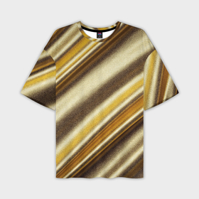 Мужская футболка OVERSIZE 3D с принтом Золотая голографическая диагональ в Санкт-Петербурге,  |  | 