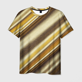 Мужская футболка 3D с принтом Золотая голографическая диагональ в Санкт-Петербурге, 100% полиэфир | прямой крой, круглый вырез горловины, длина до линии бедер | 