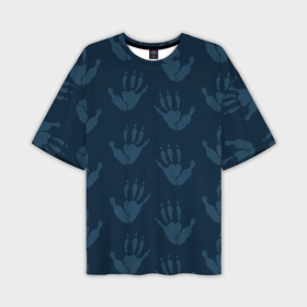 Мужская футболка OVERSIZE 3D с принтом Лапки опоссума (синие) в Белгороде,  |  | 